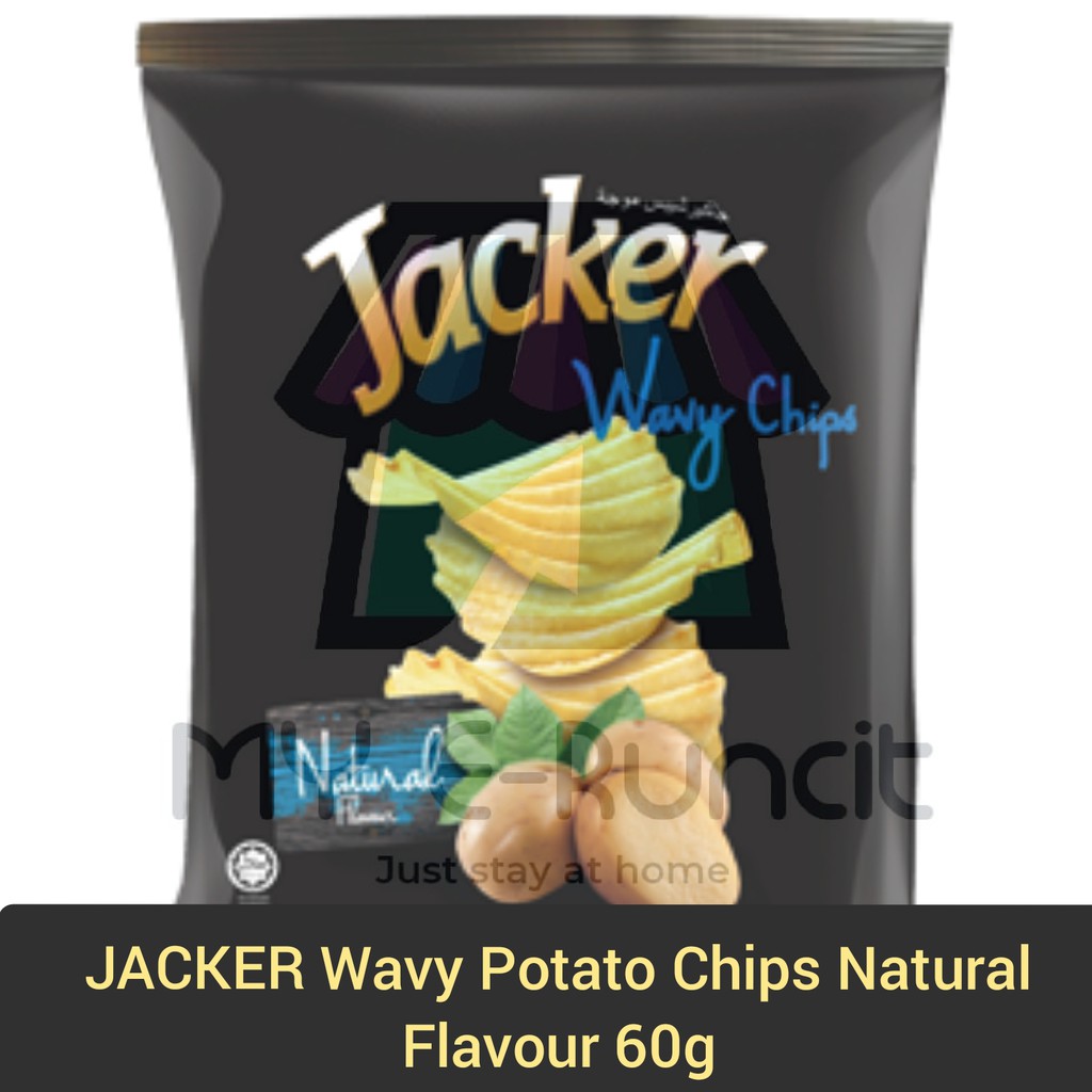 Snack Jacker Wavy Potato Chips Natural Flavour 60g Makanan Ringan Snek