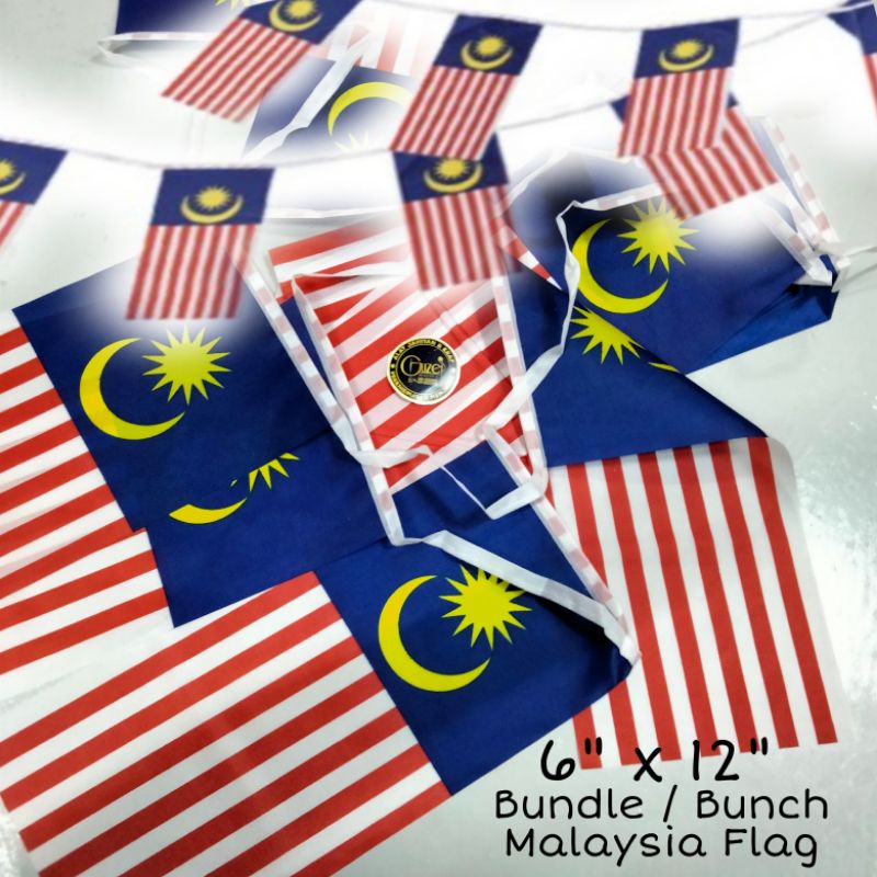 Bundle / Bunch Malaysia Flag / Bunting Bendera Malaysia 1pack(12pcs ...