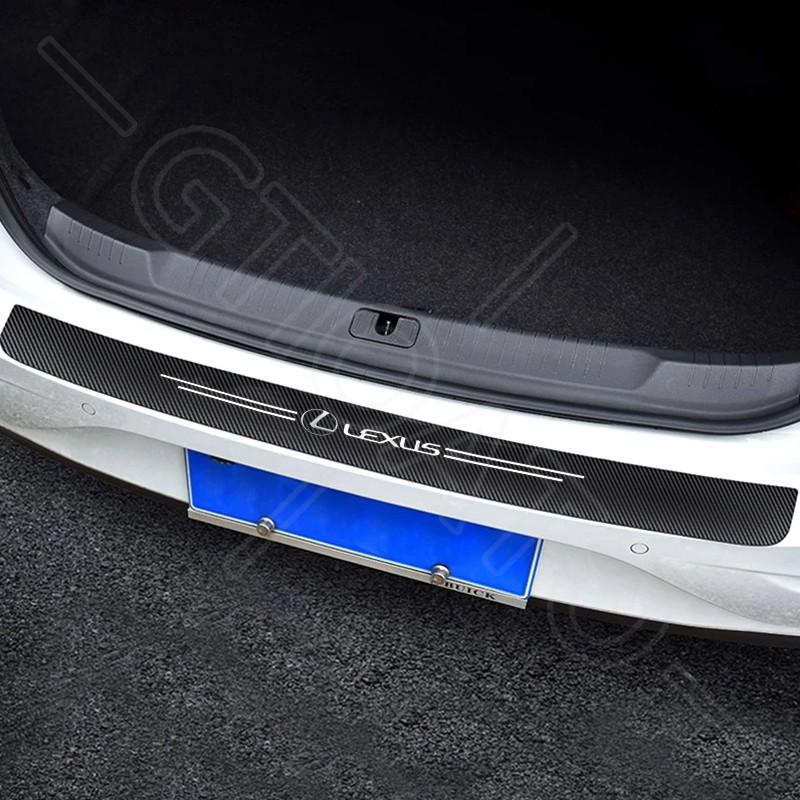 GTIOATO Carbon Fiber Car Trunk Protection Sticker Auto Rear Bumper Anti ...