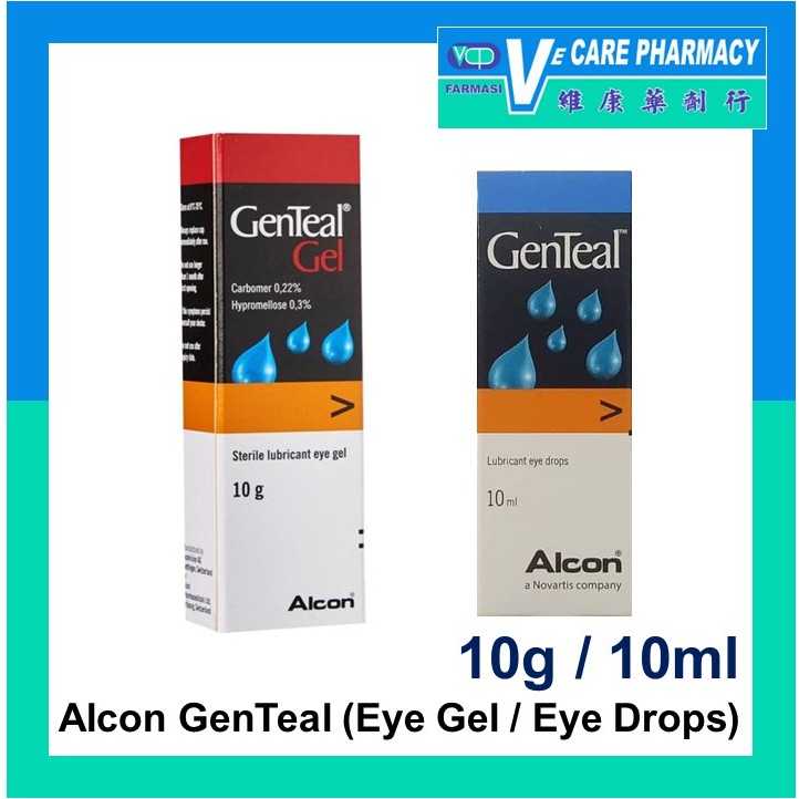 Alcon GenTeal Sterile Lubricant Eye Gel 10g / Lubricant Eye Drops 10ml