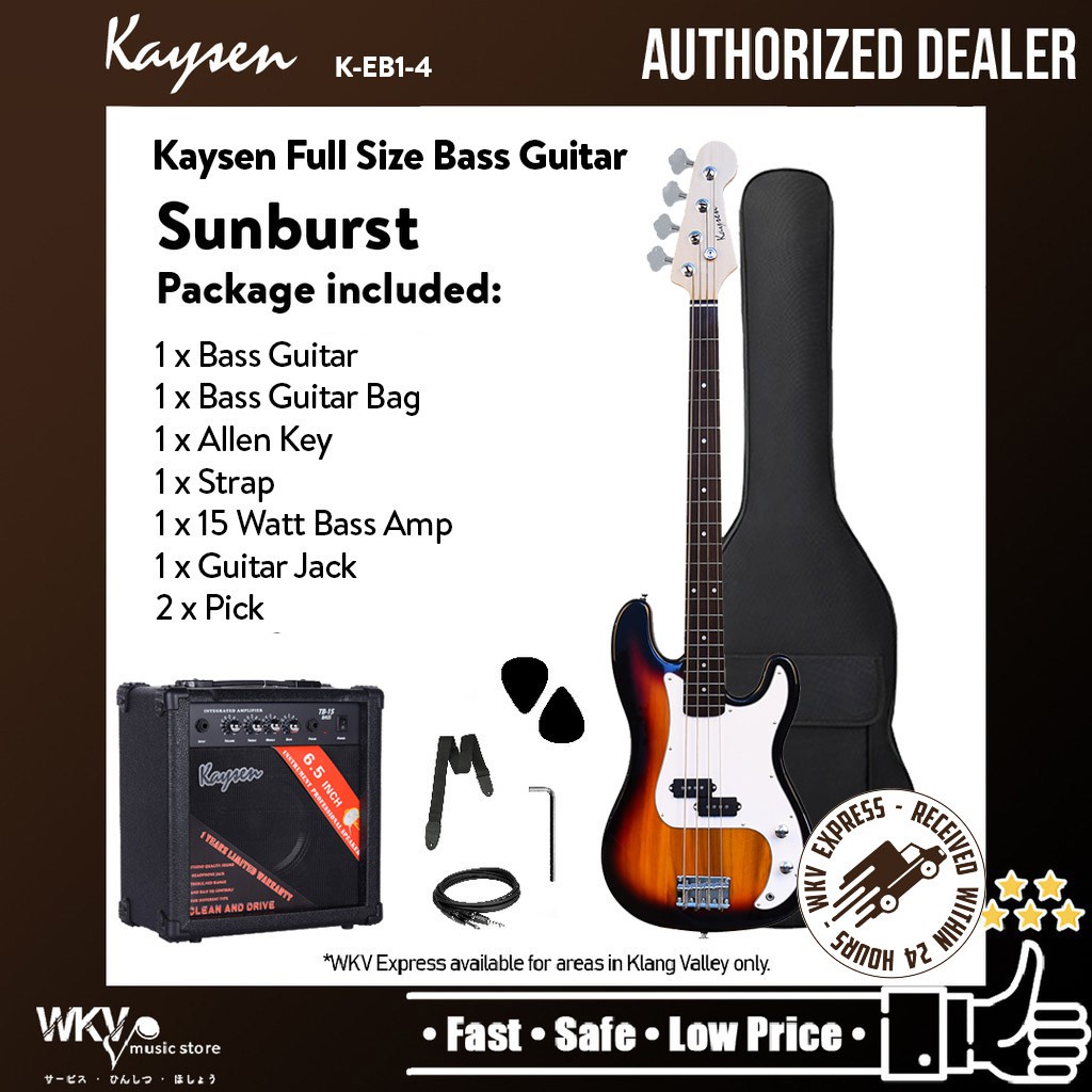Kaysen Electric Bass Guitar 4 String Package (COMBO Set/ Bass Gitar ...