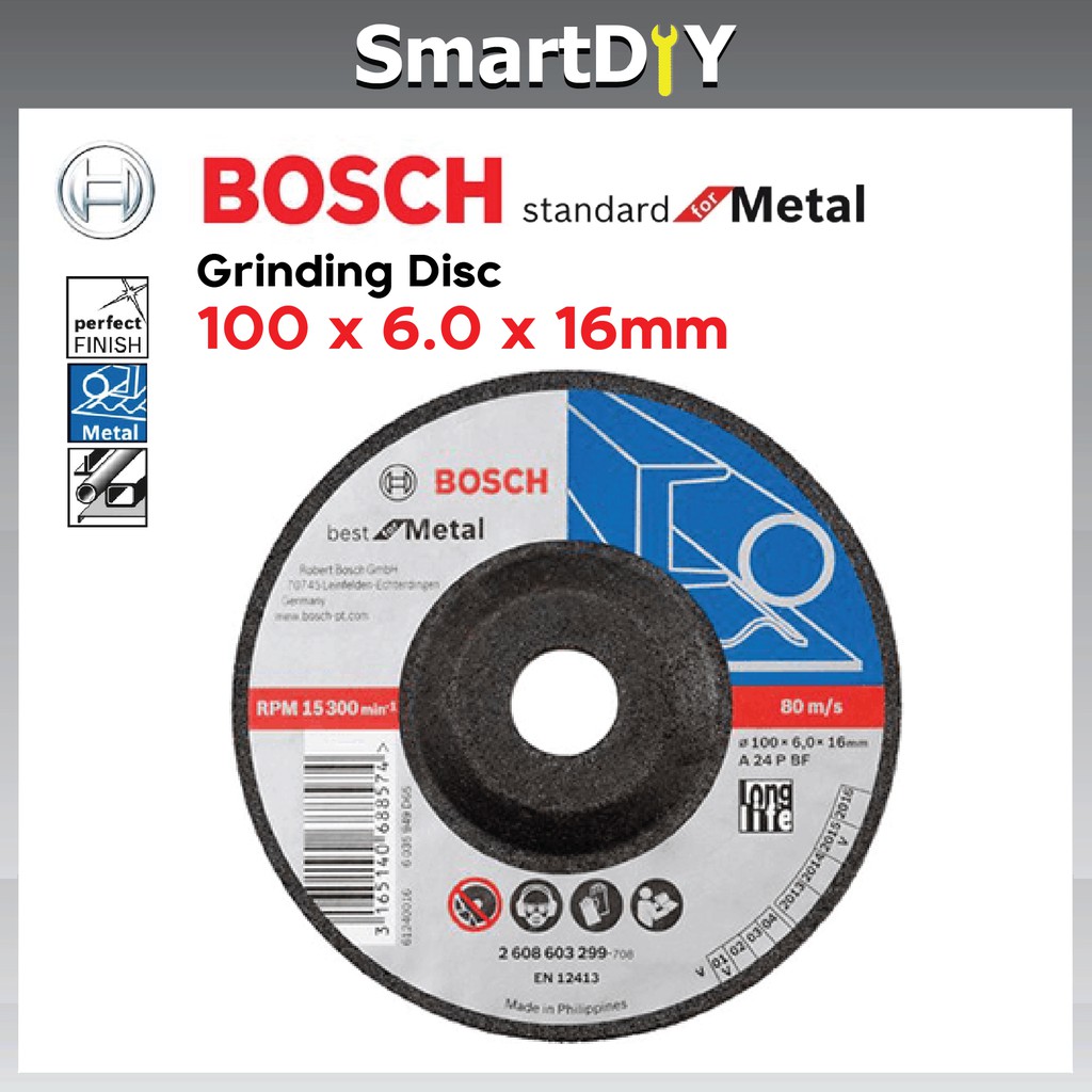 Bosch Grinding Disc 100 x 6.0 x 16mm Grinding Wheel 2608600017