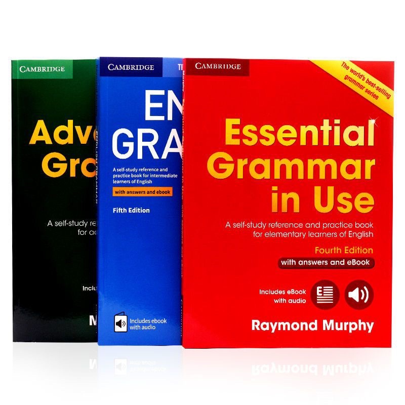 3 books set) English Grammar in Use Essential, Intermediate, Advanced