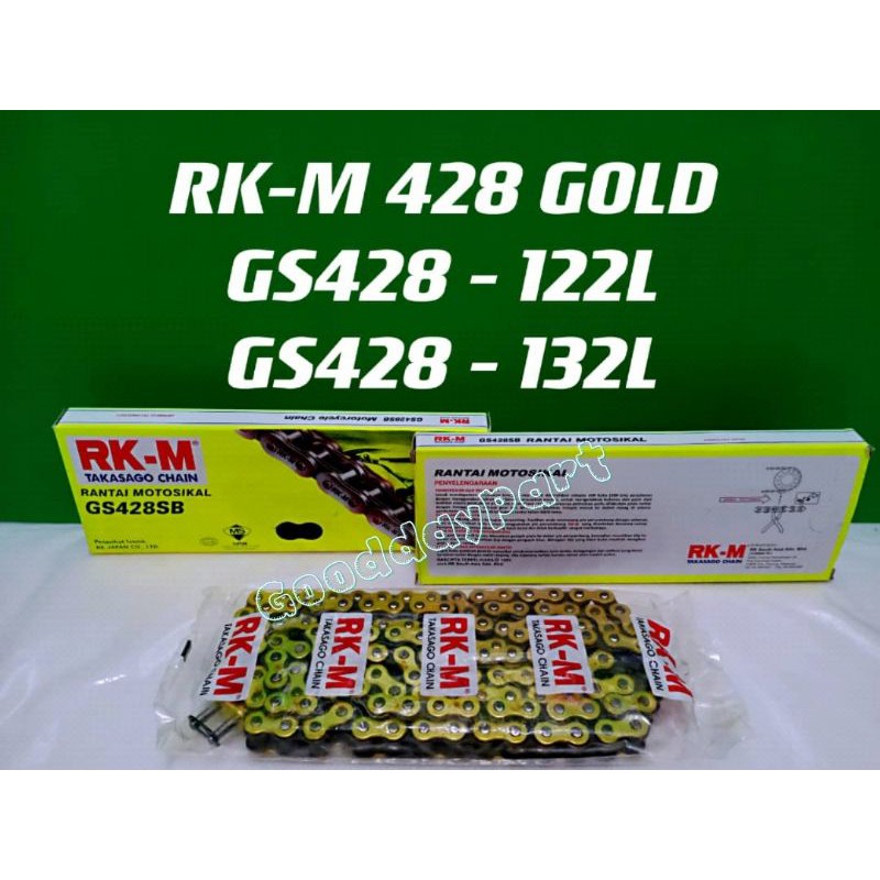 RK-M TAKASAGO CHAIN GOLD GS428SB - 122L /132L HEAVYDUTY RANTAI RKM ...