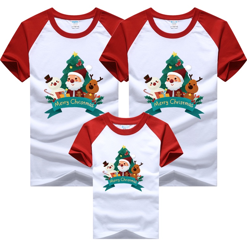 Christmas Santa Xmas Wear 2024 New Year 5 Colors Cotton Family Tee   C6185d2b9dc73f4b596c0b82e49e6f54