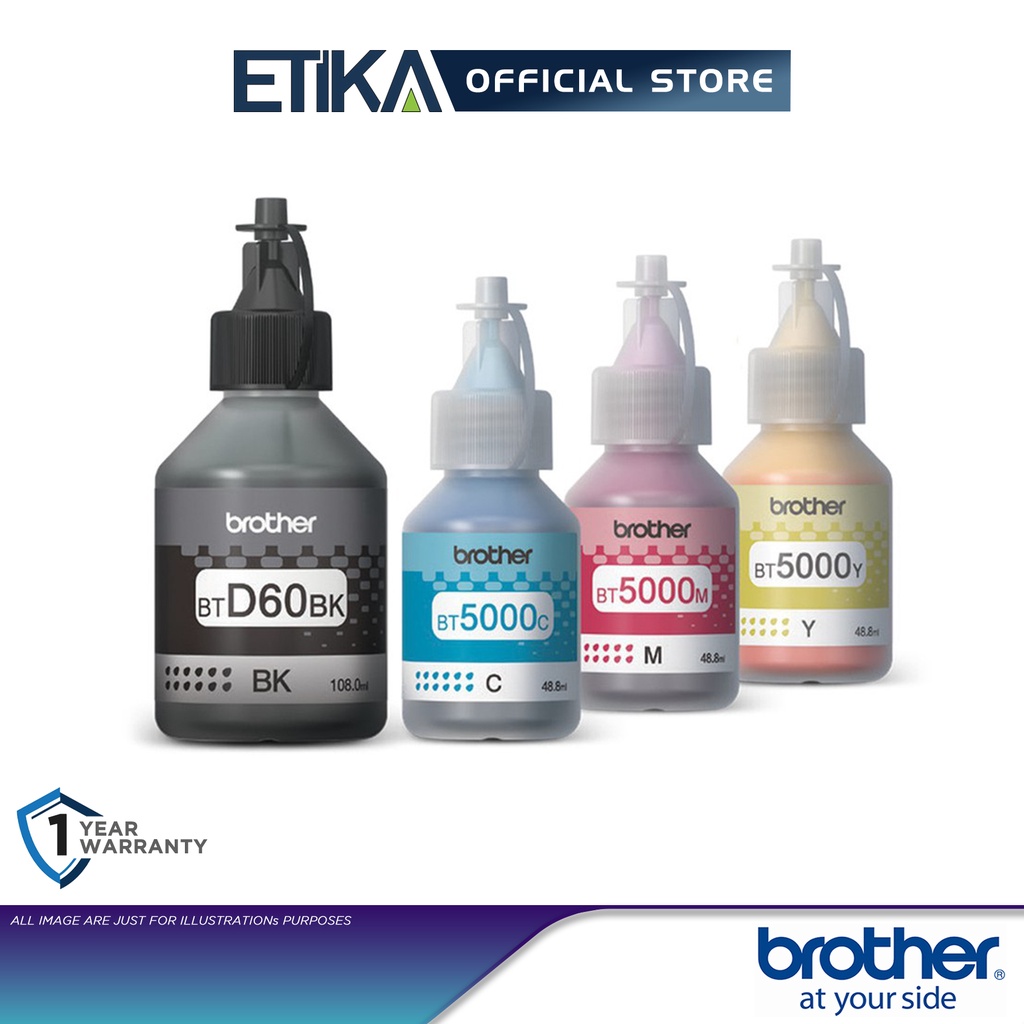 Brother BTD60BK & BT5000 Original Bottle Ink (DCP-T310/T510W/T710W/ MFC ...
