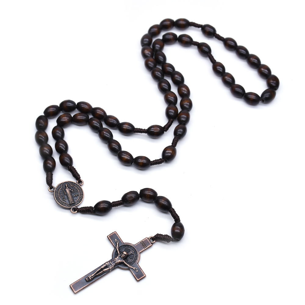 Wooden prayer store beads necklace