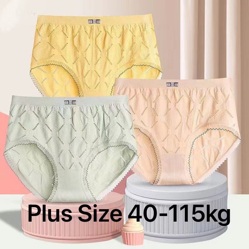 65-100 KG] PLUS SIZE Women Underwear Skin-friendly Breathable Ladies Panties  Antibacterial Bottom Crotch Women Panties