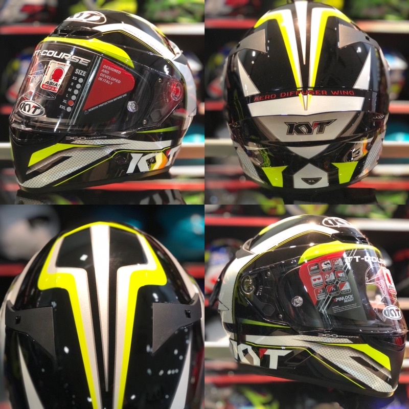 Helmet Kyt TT Course Grandprix Black/yellow Design Fullface TERBARU ...