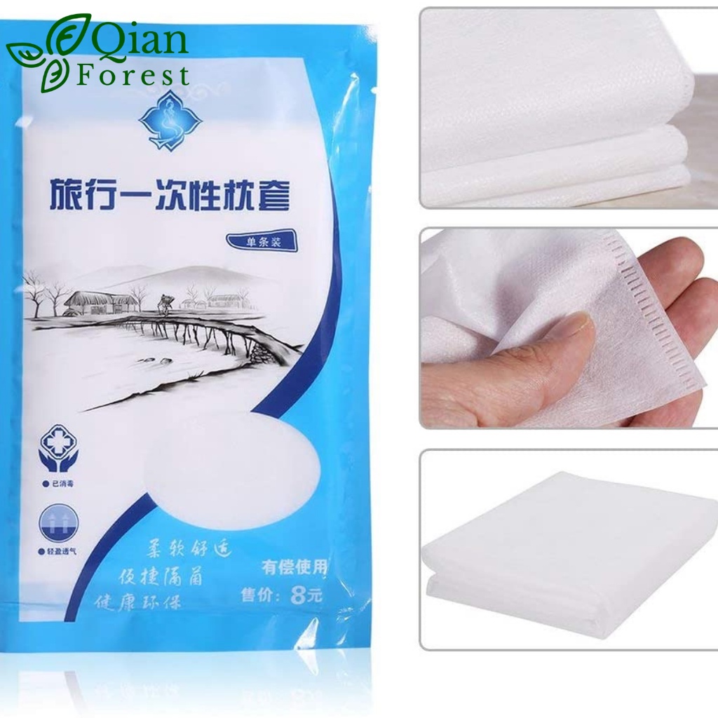 [Ready Stock] Premium Disposable Travel Pillow Cover (1pcs) Sarung