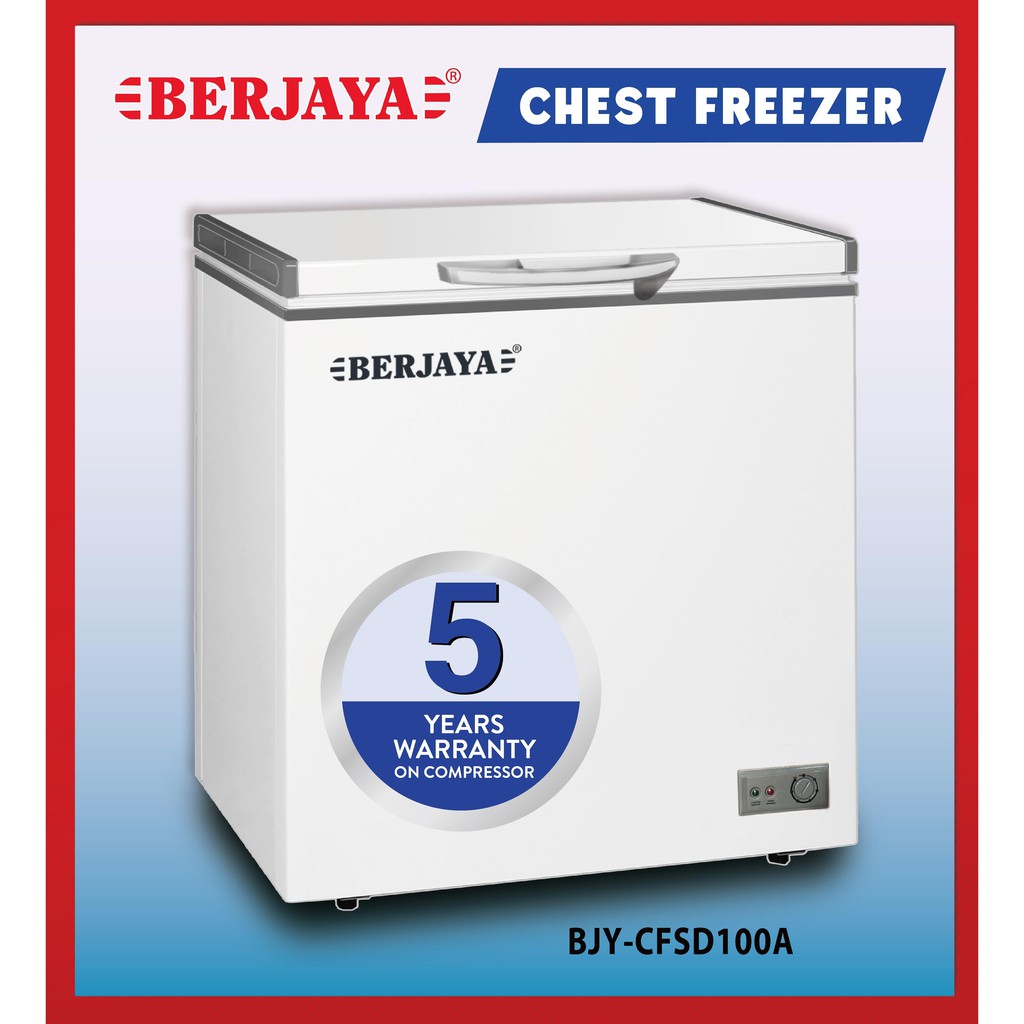 130 Litre Berjaya Premium Chest Freezer Bjy Cfsd100a R6 White 5 Years Compressor Warranty 1321