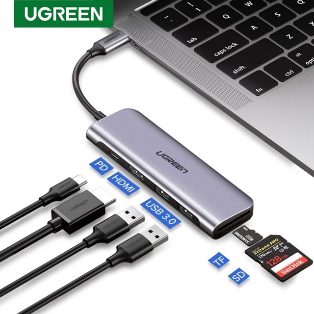 Buy UGREEN 70411 6 In 1 USB C Hub, Type C to HDMI 4K, 2 USB 3.0  Ports(Silver) Online at Best Prices in India - JioMart.