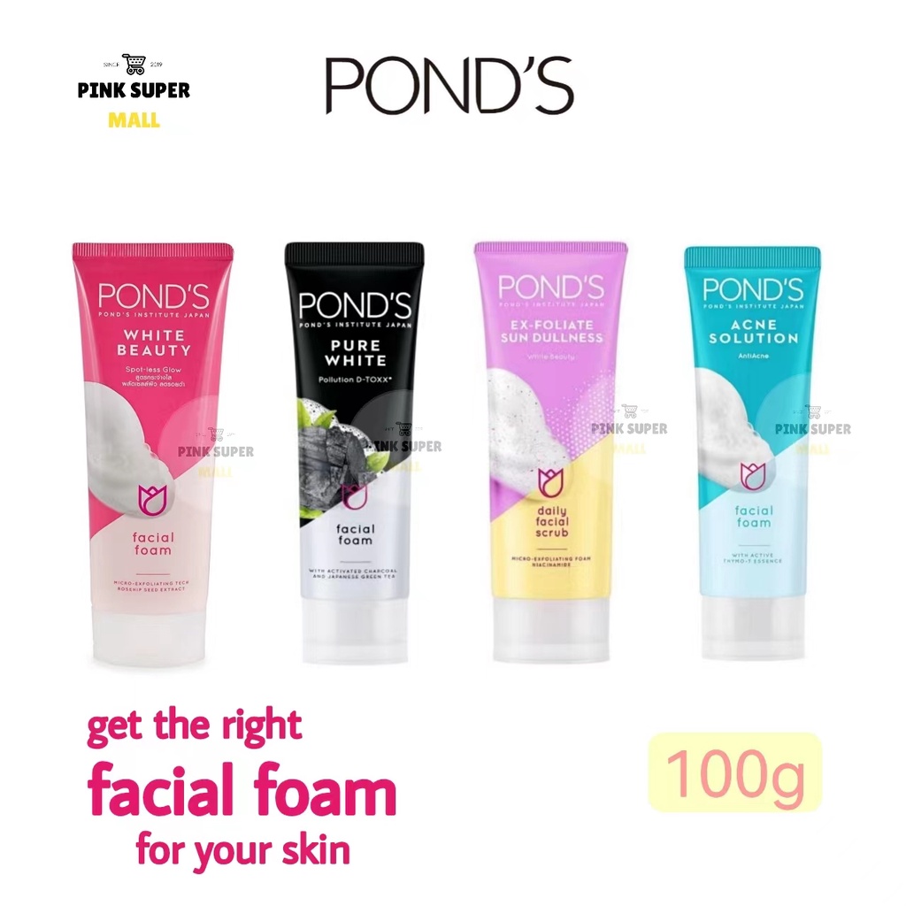 Ponds Facial Cleanser 100g/ Ponds Face Wash Acne Solution Facial Foam