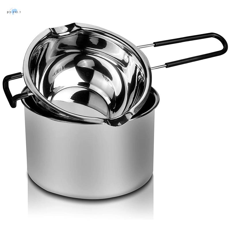 Double Boiler Pot Set Stainless Steel Melting Pot with Silicone Spatula for  Melting Chocolate,Soap,Wax,Candle Making