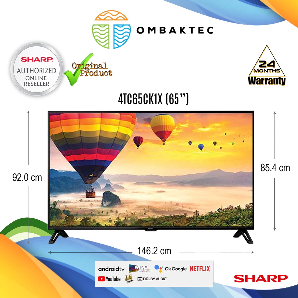 SHARP AQUOS 65 Inch 4K UHD Android TV 4TC65CK1X Shopee Malaysia