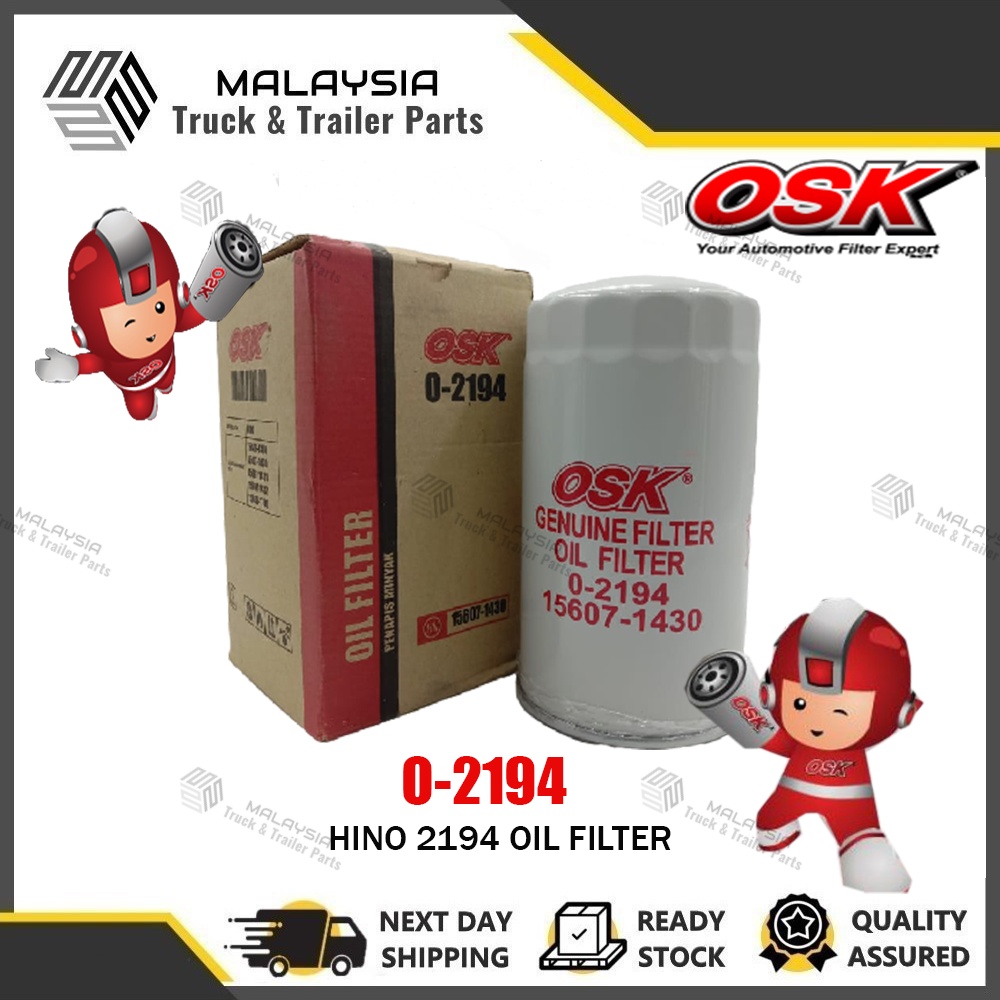 OSK O-2194 HINO OIL FILTER (15607-1430) | Shopee Malaysia