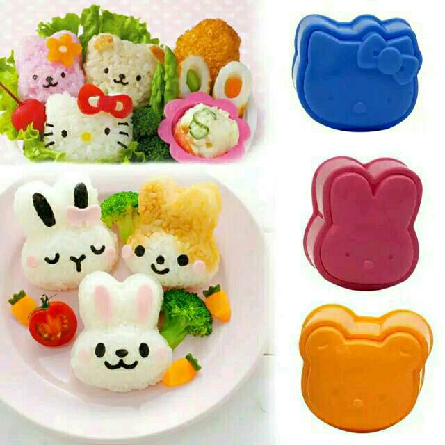 Round Ball Character Rice Mold 3 Motifs Rabbit Kitty Bear Bento / Bento ...