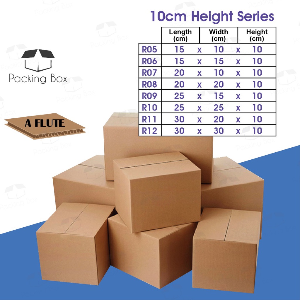 Carton Box Packing Box Packaging Box Kotak - A Flute - 10 cm Height ...