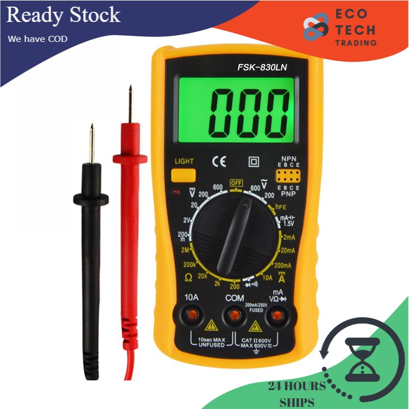E84 FSK830LN Handheld Digital Multimeter Ammeter Voltmeter With