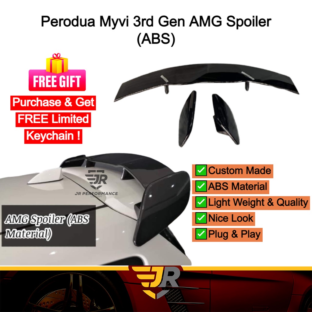 JR Custom Made AMG ABS Rear Spoiler Perodua New Myvi Baru 3rd Gen Car ...