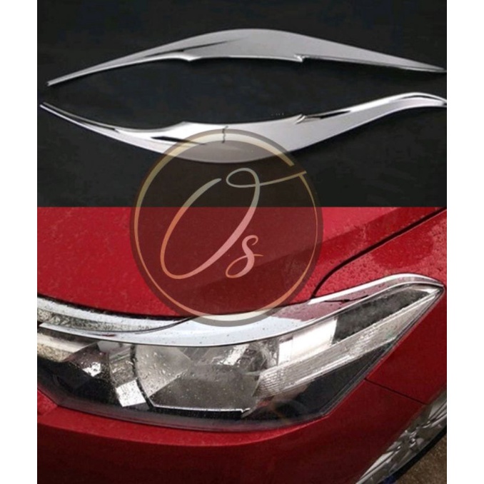 Toyota Vios Head Lamp Eyelid Eyelip Chrome Trim Front HeadLight Lamp
