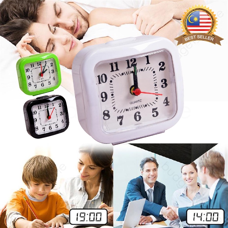 Quartz Mini Alarm Clocks Analog Snooze Desk Bedside Portable Small ...