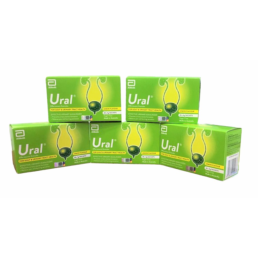Ural Effervescent Granules Sugar Free Lemon Flavour (4g x 28