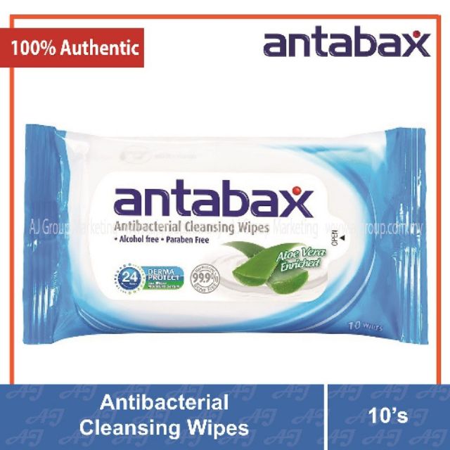 Antabax Antibacterial Cleansing Wipes 10 sheet / pack ( Ready Stock