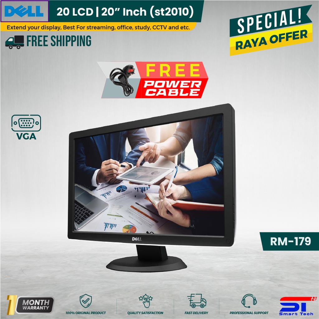 Dell 20 Inch LCD / MONITOR Wide Nonrotatable Screen (ST2010