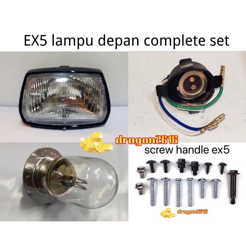 HONDA EX5 lampu depan complete skru mentol soket ex5 dream