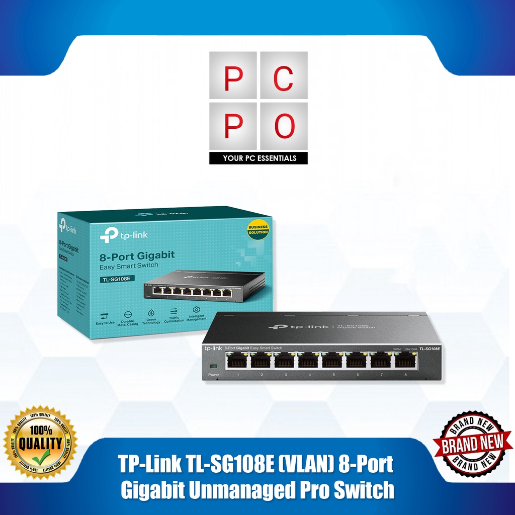 TP-Link TL-SG108E (VLAN) 8-Port Gigabit Unmanaged Pro Switch | Shopee ...