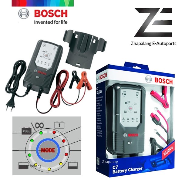 BOSCH C7 Fully Automatic Mode 6 12V/24V Lead-Acid Battery Charger