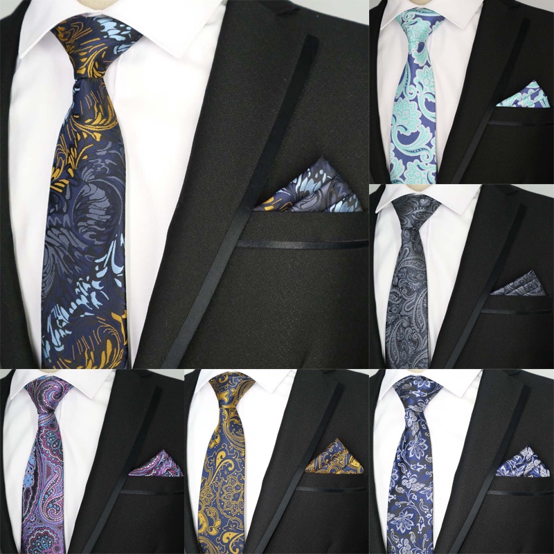 Factory Men's Tie & Handkerchief Set Fashion Floral Paisley Pocket ...