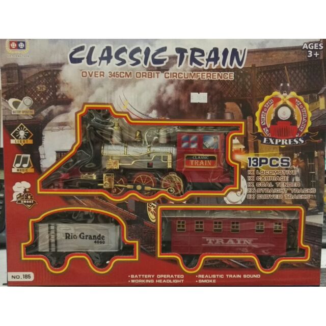 Classic Train Train Set with SMOKE / Light / Sound (345cm length