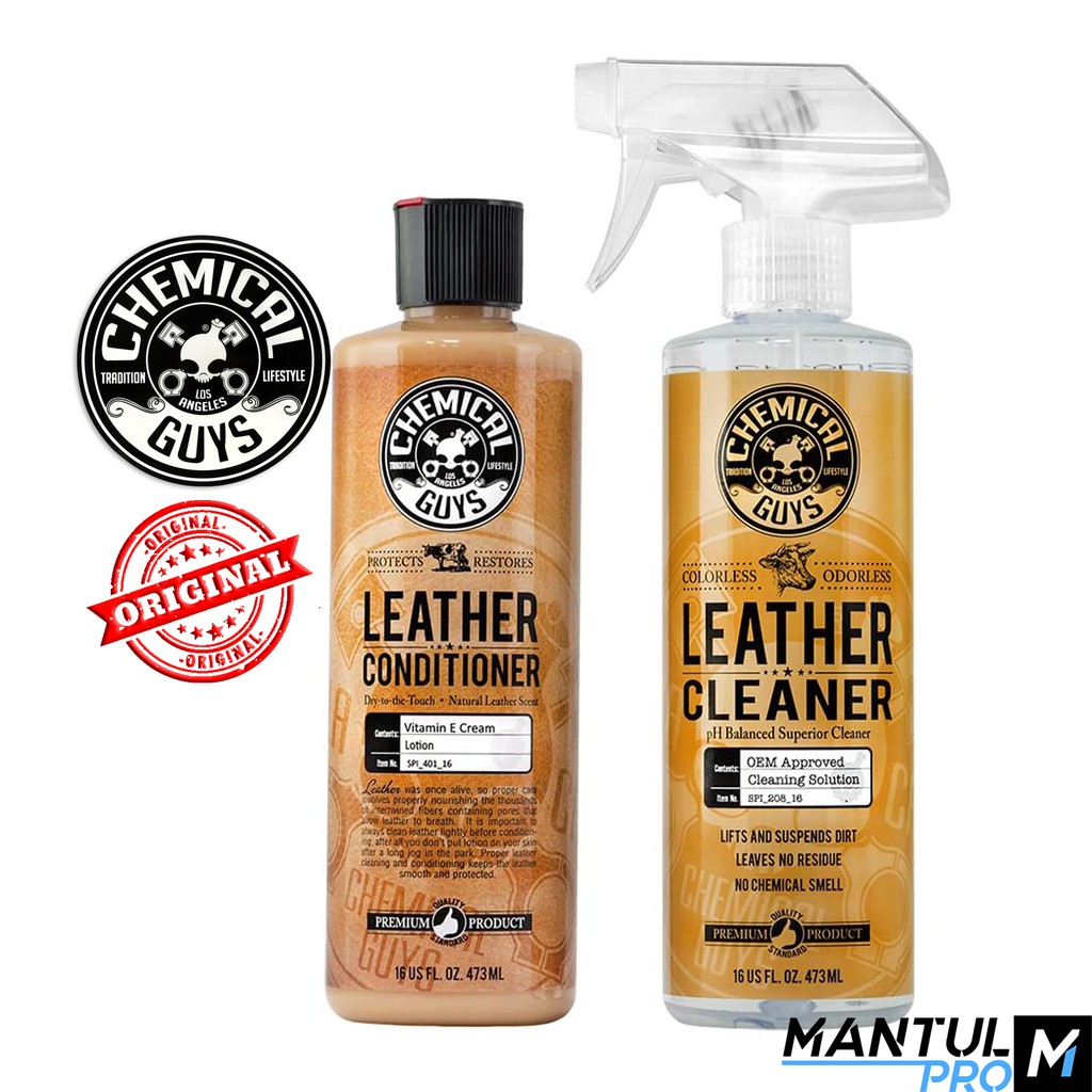 Chemical Guys Leather Cleaner and Conditioner Complete Leather Care Kit