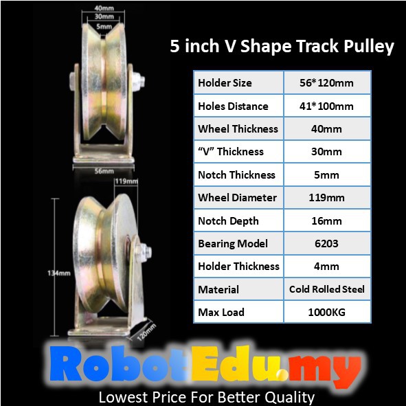 5 inch (v shape)