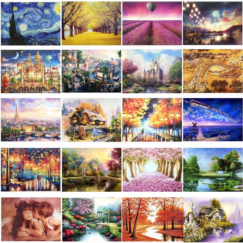 Ready Stock 1000PCS PUZZLE 50cm X 75cmcJigsaw Puzzle Landscape Verticle ...