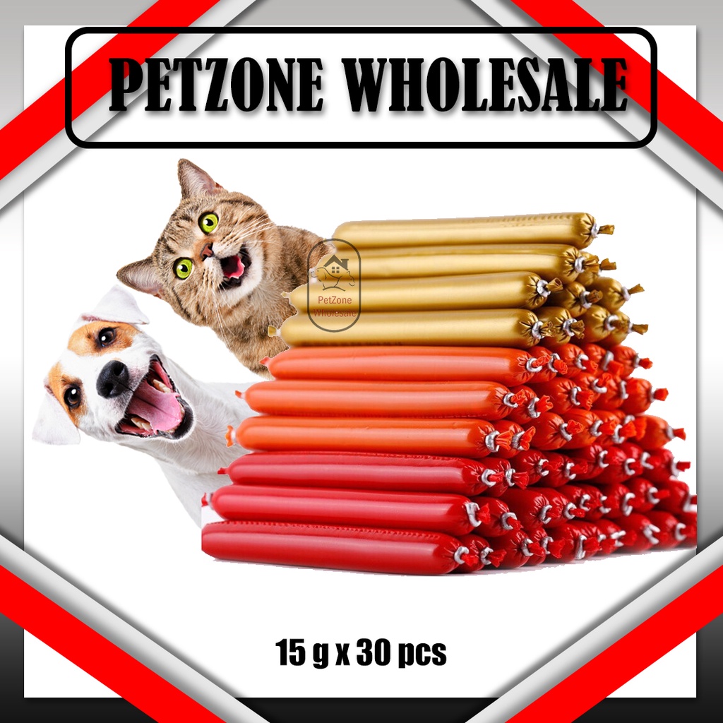 Lady Bird's Pet Sausage Halal Cat Treat Dog Treat(15g x 30pcs) | Shopee ...