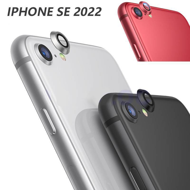 For iPhone SE 2022 2020 SE3 SE2 Camera Protector Glass + Metal Lens