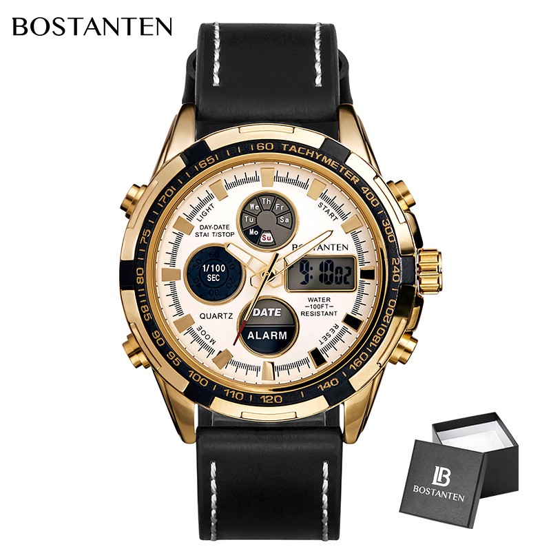 Bostanten Men Waterproof Watch Latest Wristwatch free Box Gift