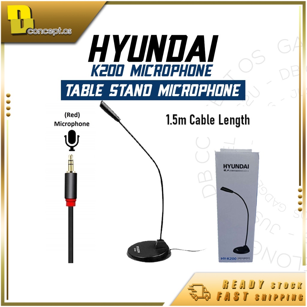 Hyundai HY-K200 TABLE STAND MICROPHONE FOR PC READYSTOCK | Shopee Malaysia