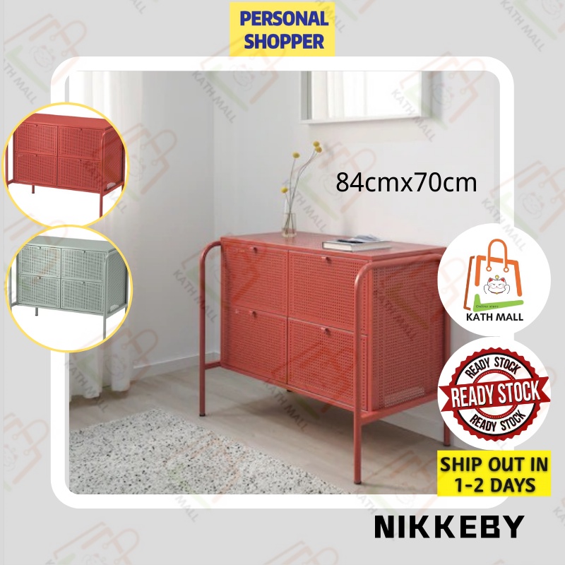 IKEA NIKKEBY Chest of 4 drawers, 84x70 cm I Almari berlaci Shopee