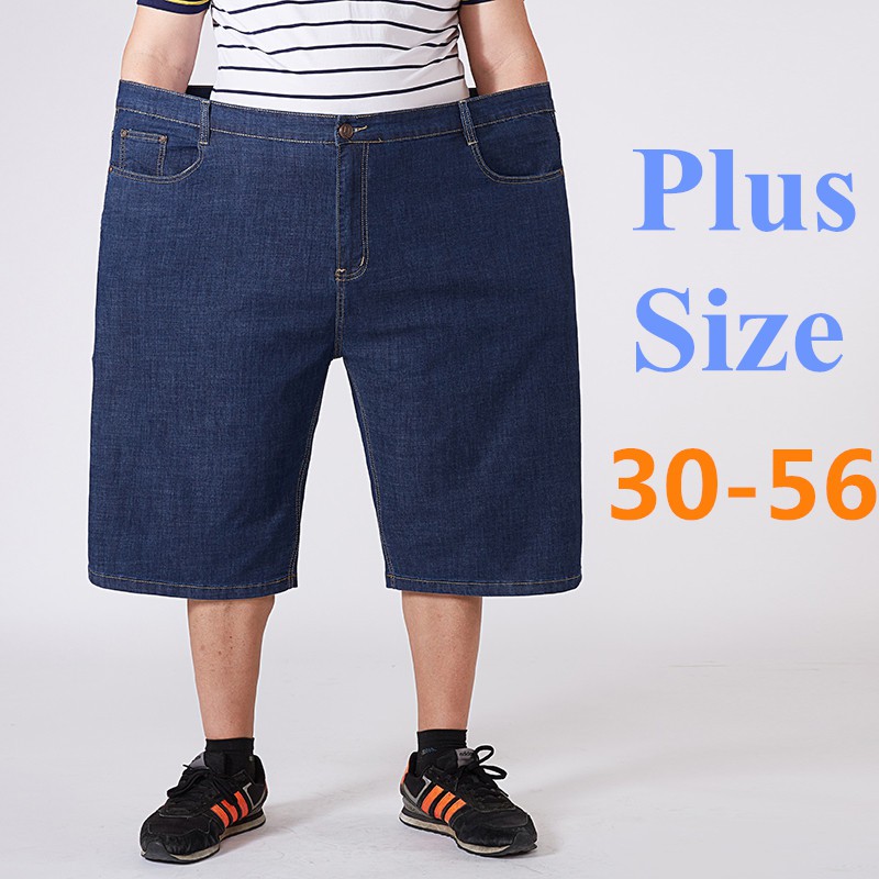 Oversize Plus Big Size Large Men s Shorts Denim Short Jeans Dark Blue Light Blue Waist 42 44 46 48 50 52 54 56 Shopee Malaysia