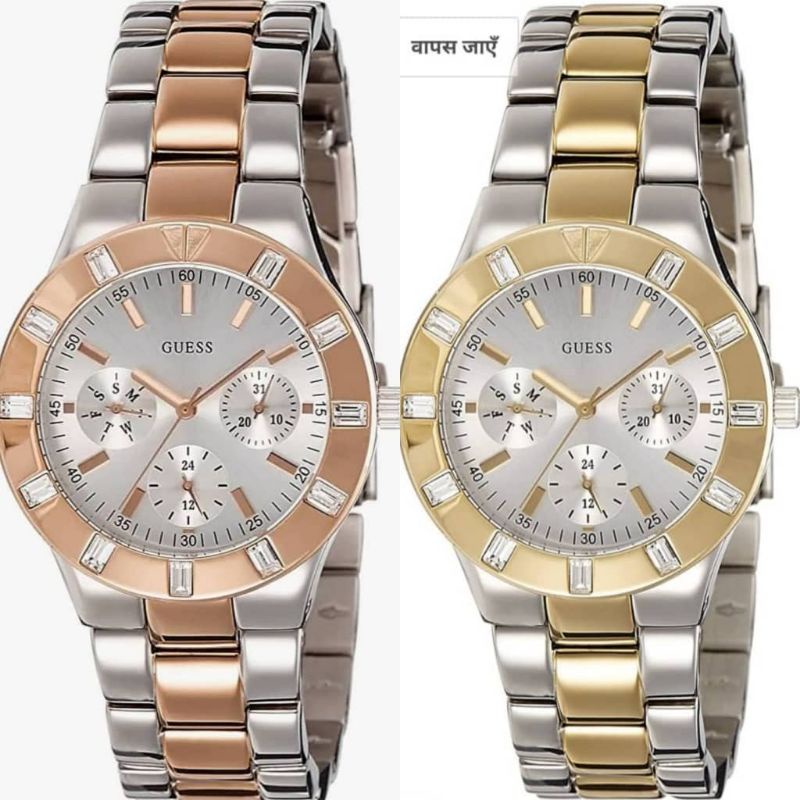 Authentic Guess W14551L1 W14551L2 Glisten Two tone Stainless Steel Women s Watch Shopee Malaysia