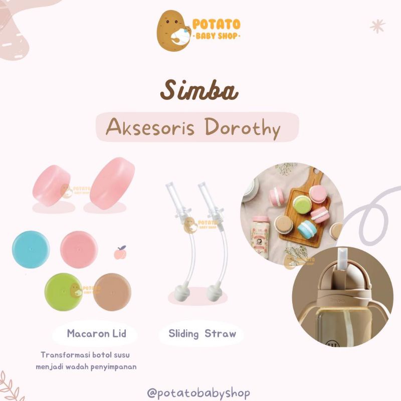 Simba Accessories - Macaron Lid & Straw Sliding Straw Allonge | Shopee ...