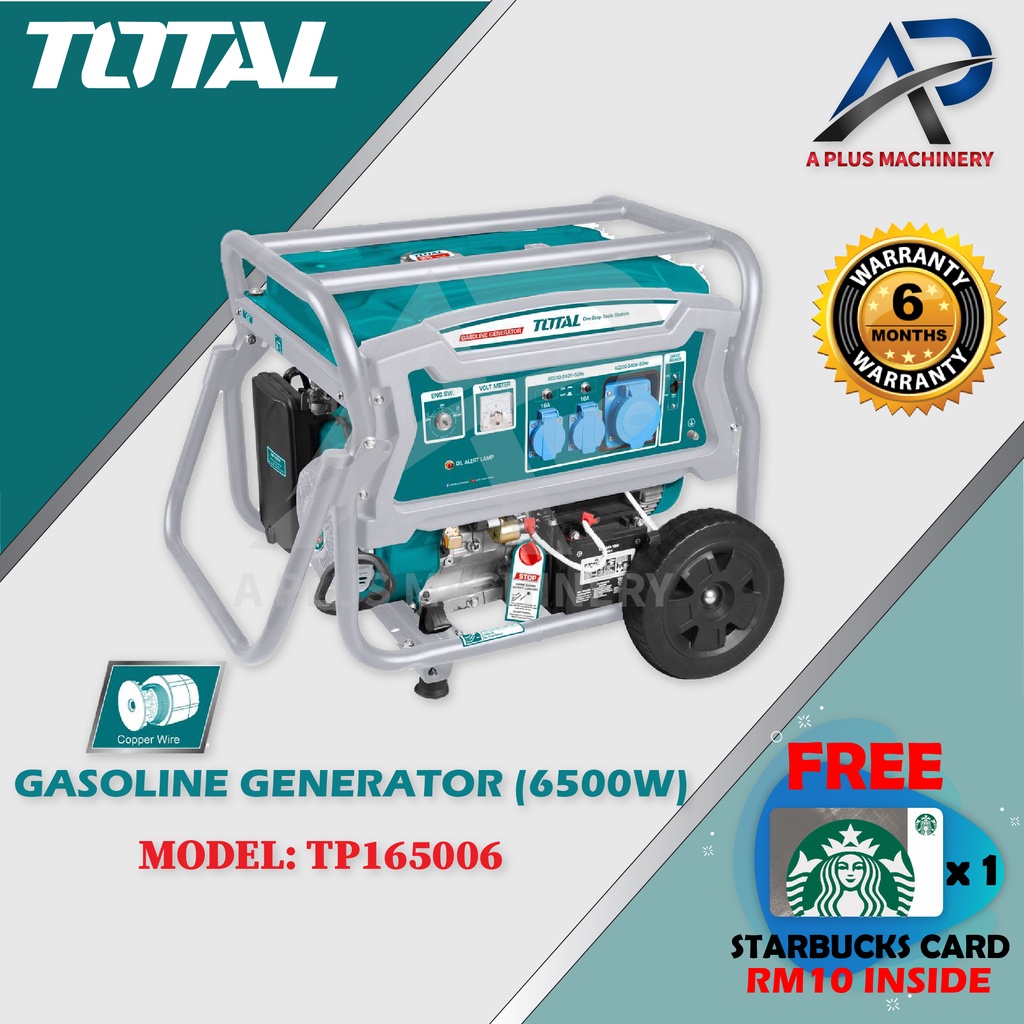 TOTAL TP165006 Gasoline Generator 6500W | Shopee Malaysia