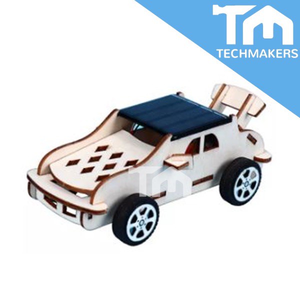 DIY Solar Toys 3D Wooden Wood Puzzele Car (Under Sun Light)