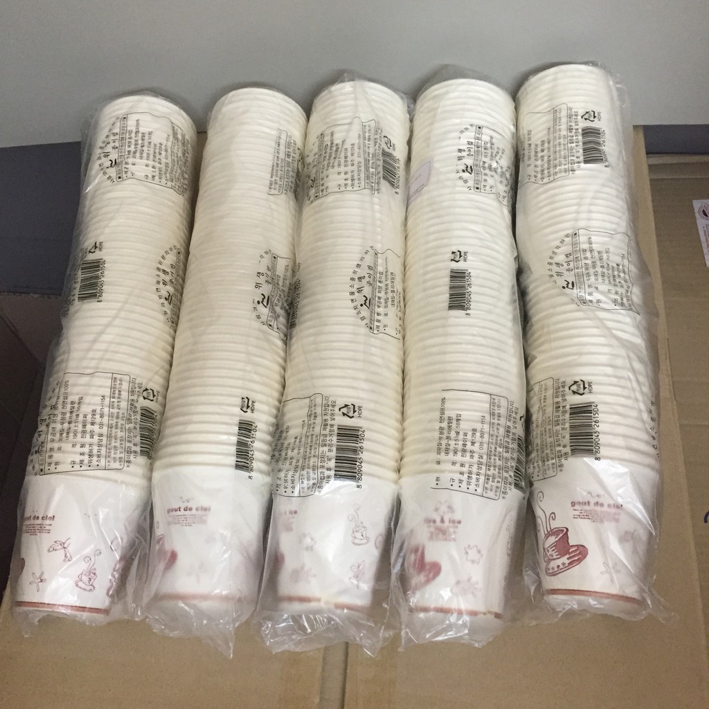 Set of 100 disposable Korean paper cups (paper cups) 190ml 일반용종이컵 ...