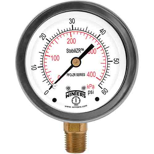 [Winters] Pressure Gauge, 10Bar 400Bar, Diameter 2" 1/2 63mm, 1/4