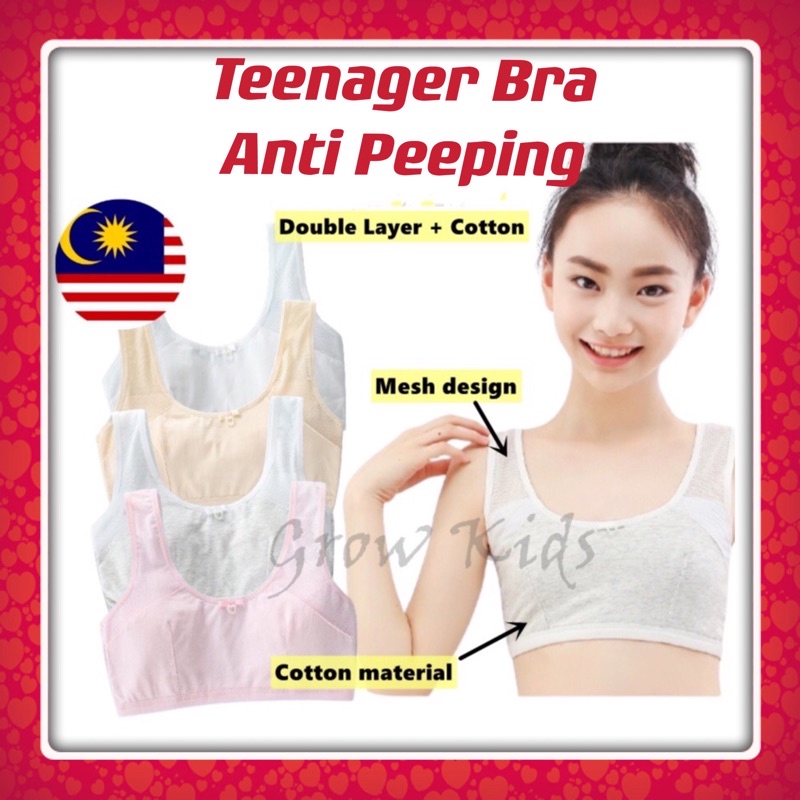 Anti Peeping Girls Teenager Bra Kids Cotton Bra Budak Perempuan
